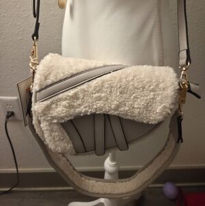 Kori Sherpa Trim Asymmetrical Crossbody
